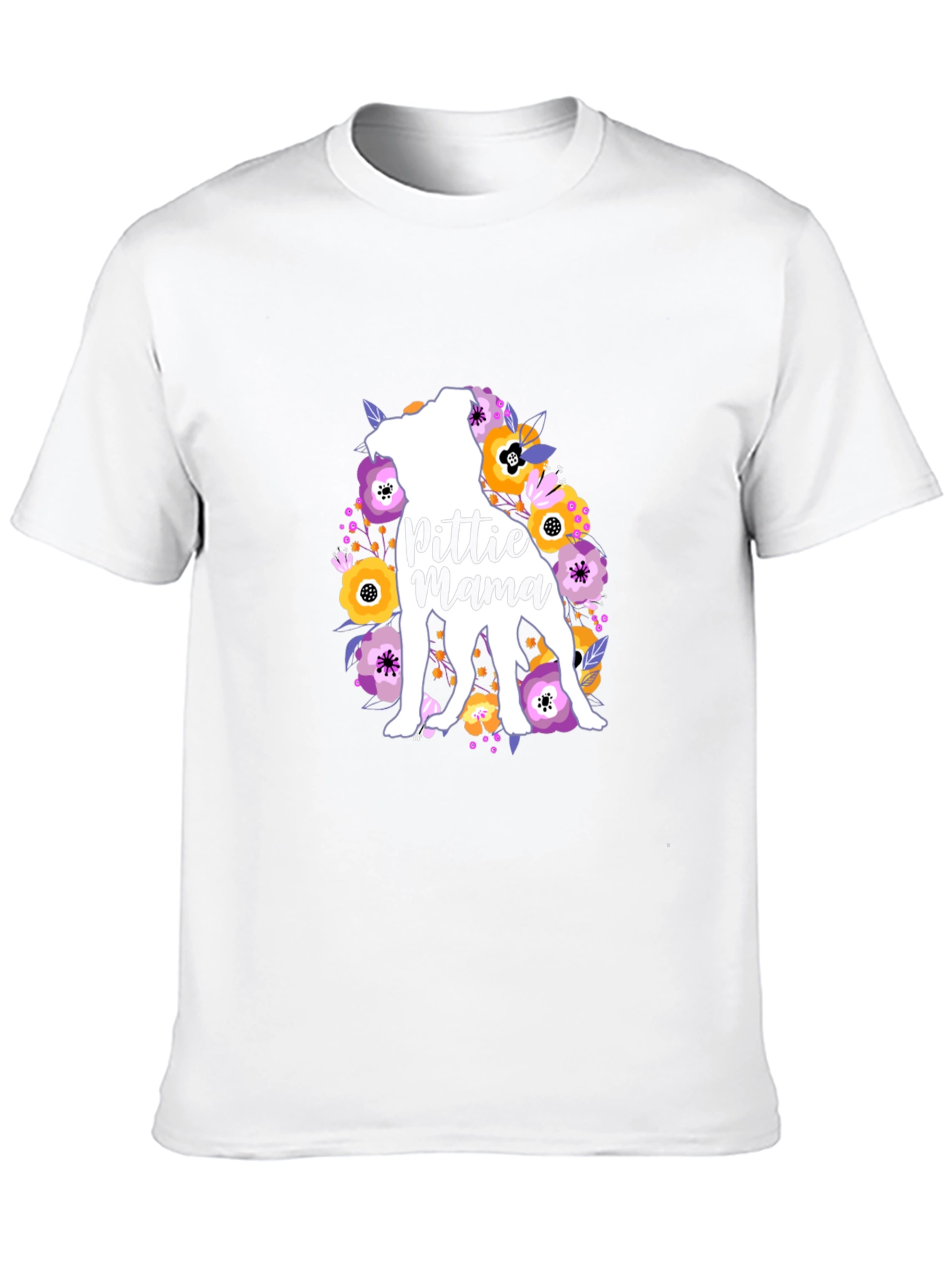 Pittie Mama Floral Dog T-Shirt