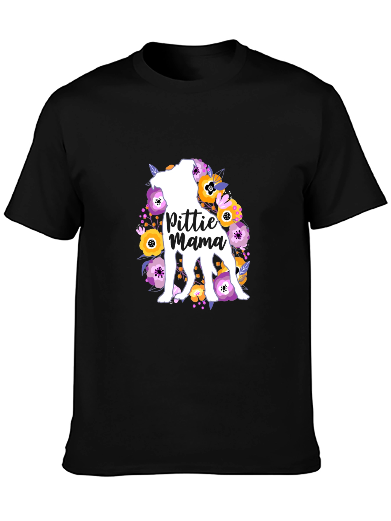 Pittie Mama Floral Dog T-Shirt