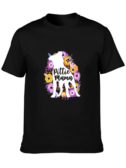 Pittie Mama Floral Dog T-Shirt