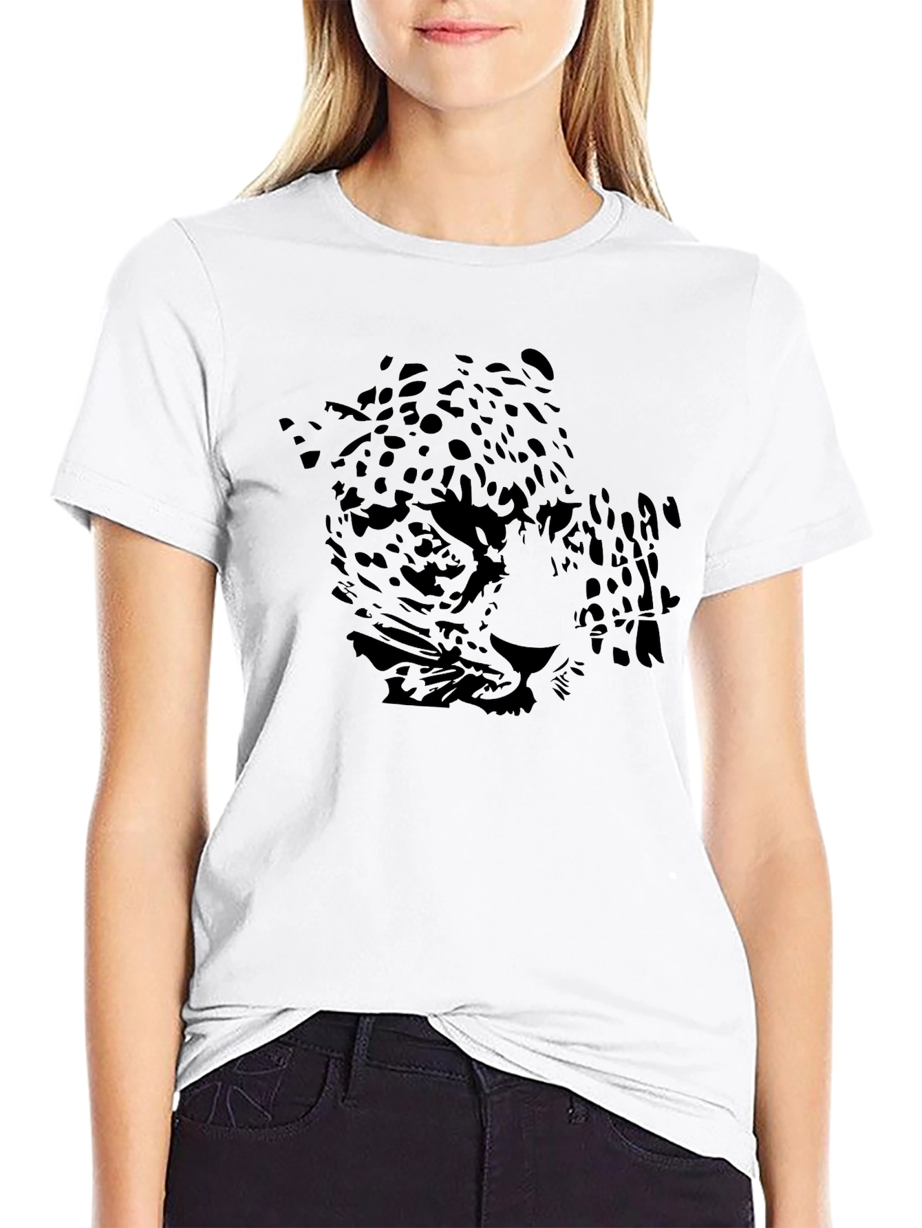 Black Jaguar Graphic Print Mens T-Shirt