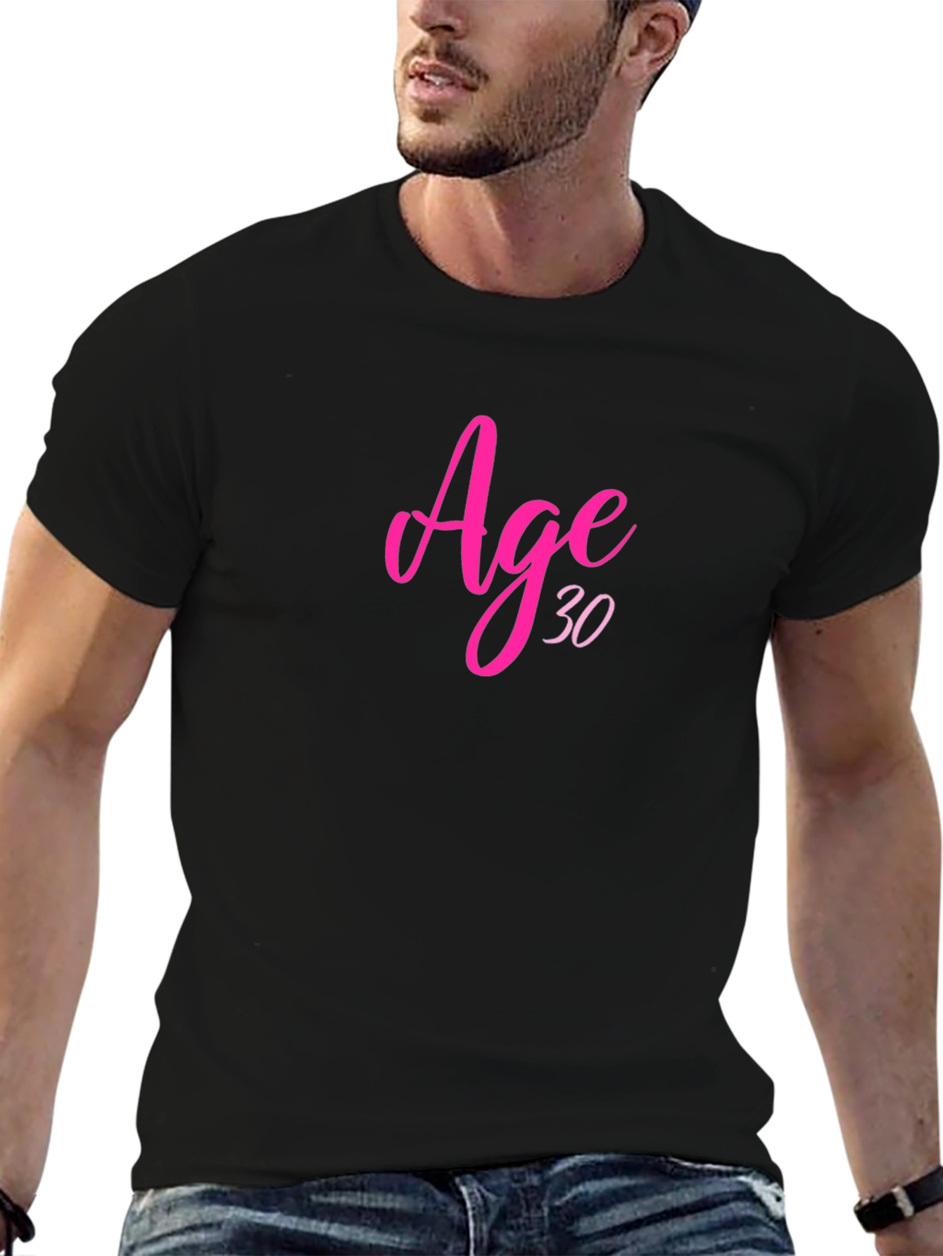 Age 30 Birthday T-Shirt Black Crew Neck