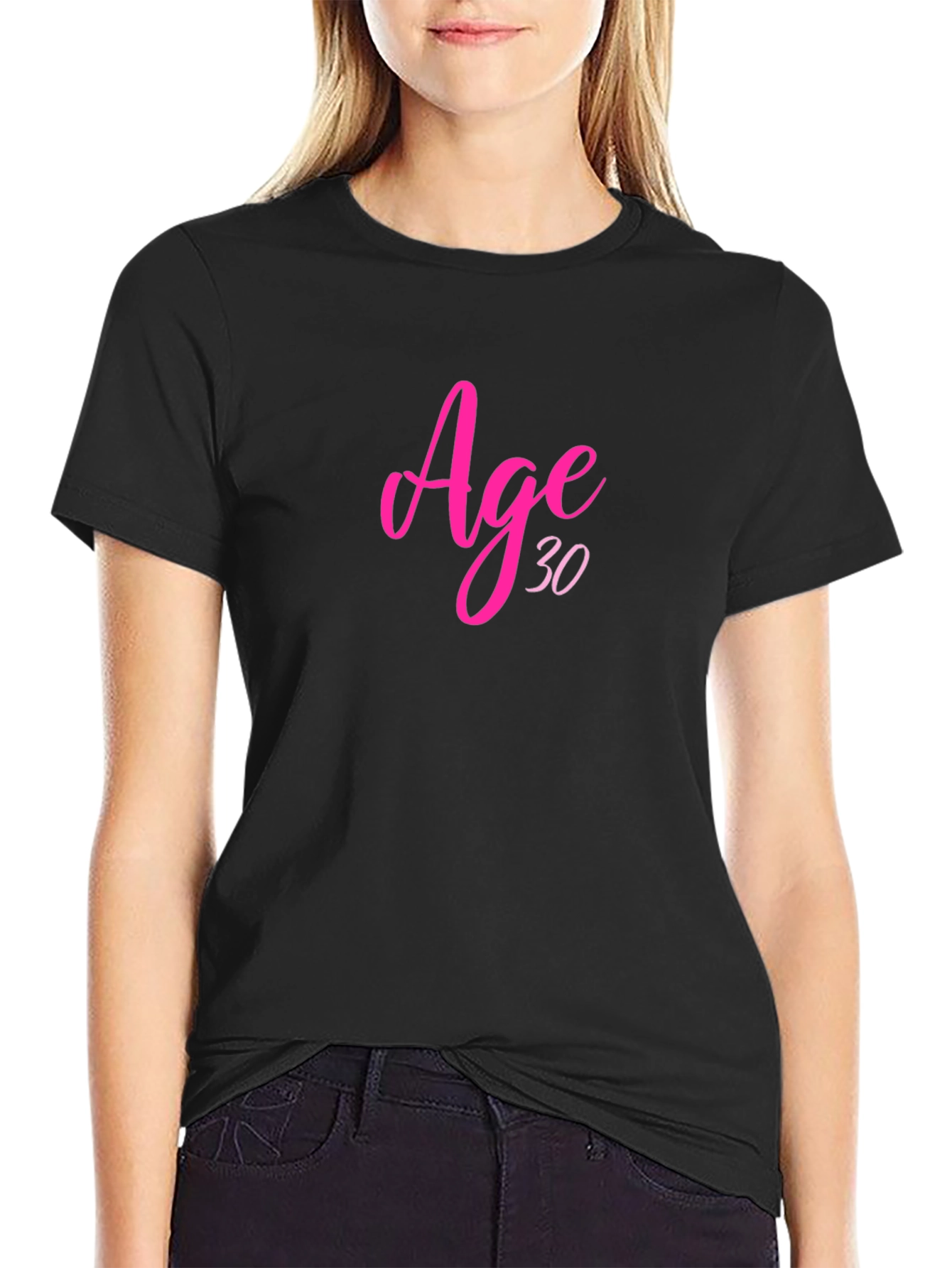 Age 30 Birthday T-Shirt Black Crew Neck