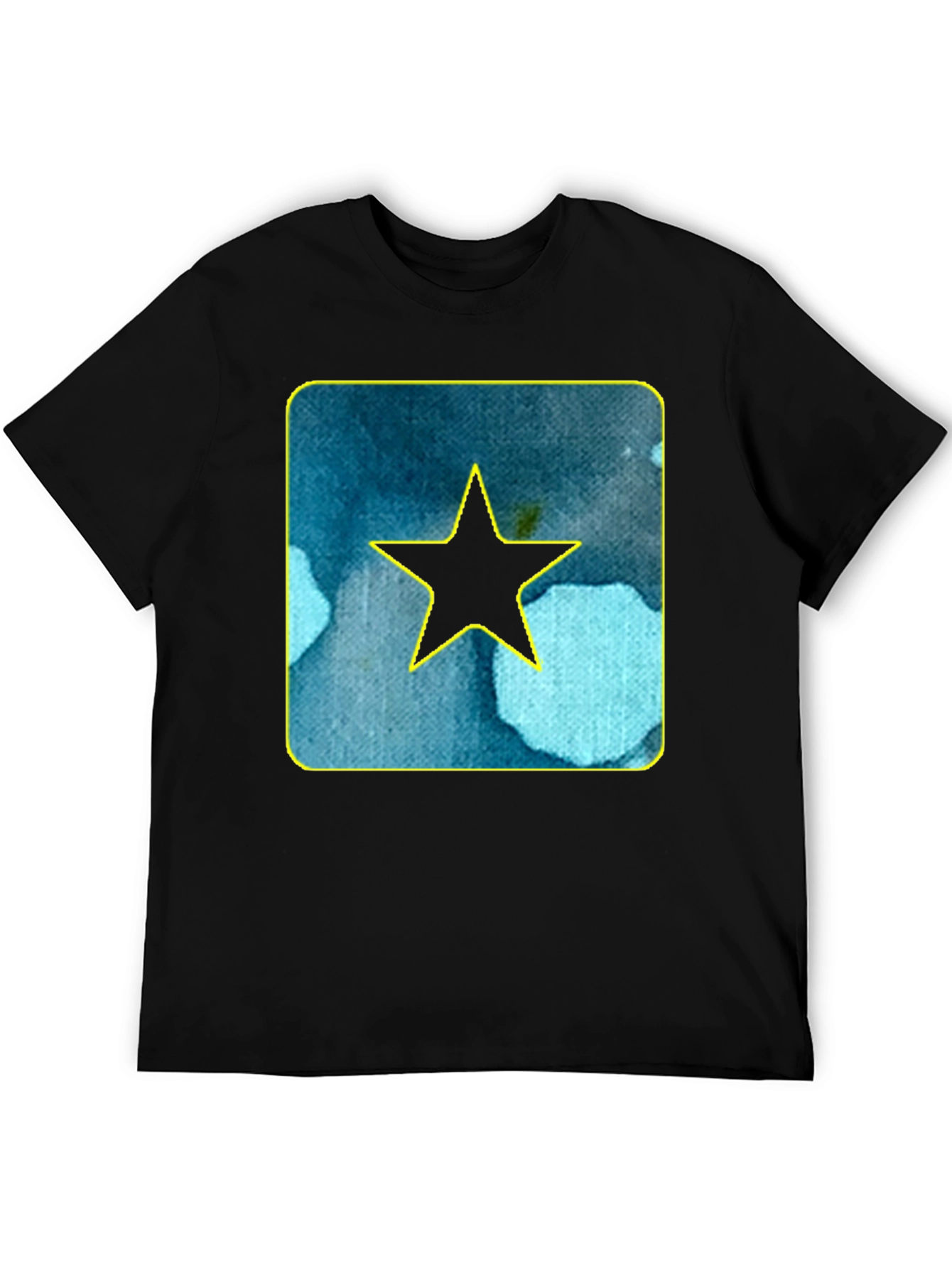 Star Graphic Tee - Black Cotton Casual Shirt