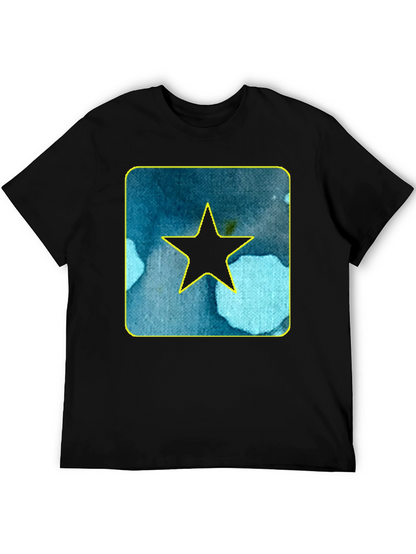 Star Graphic Tee - Black Cotton Casual Shirt
