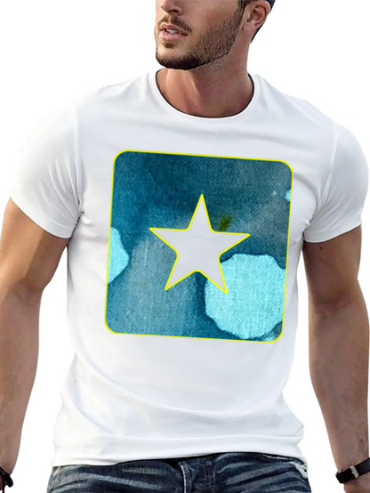 Star Graphic Tee - Black Cotton Casual Shirt