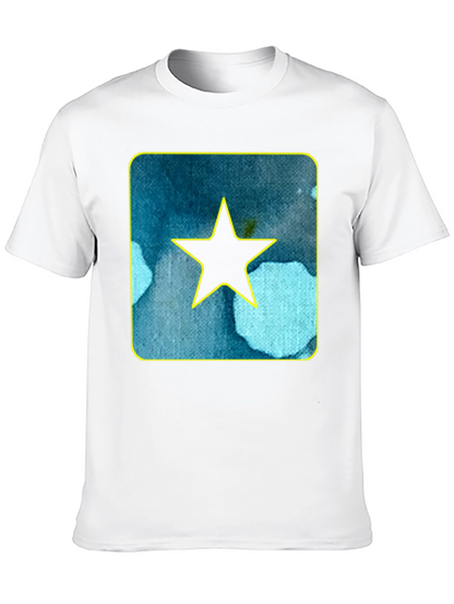 Star Graphic Tee - Black Cotton Casual Shirt