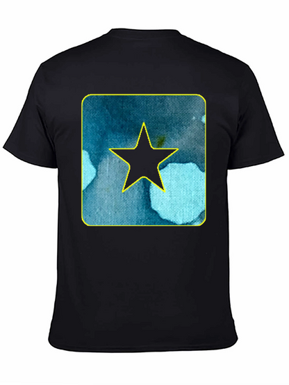 Star Graphic Tee - Black Cotton Casual Shirt