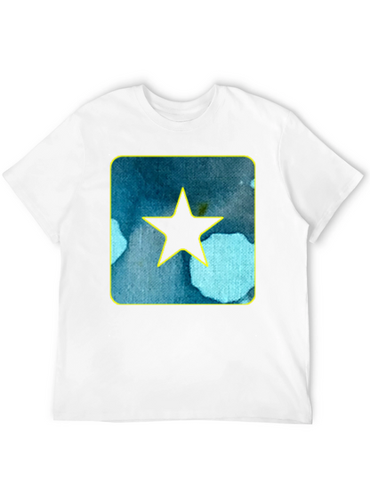 Star Graphic Tee - Black Cotton Casual Shirt