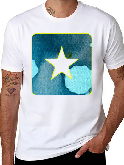 Star Graphic Tee - Black Cotton Casual Shirt