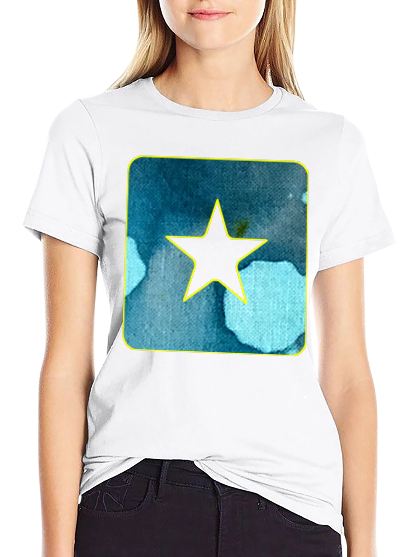 Star Graphic Tee - Black Cotton Casual Shirt