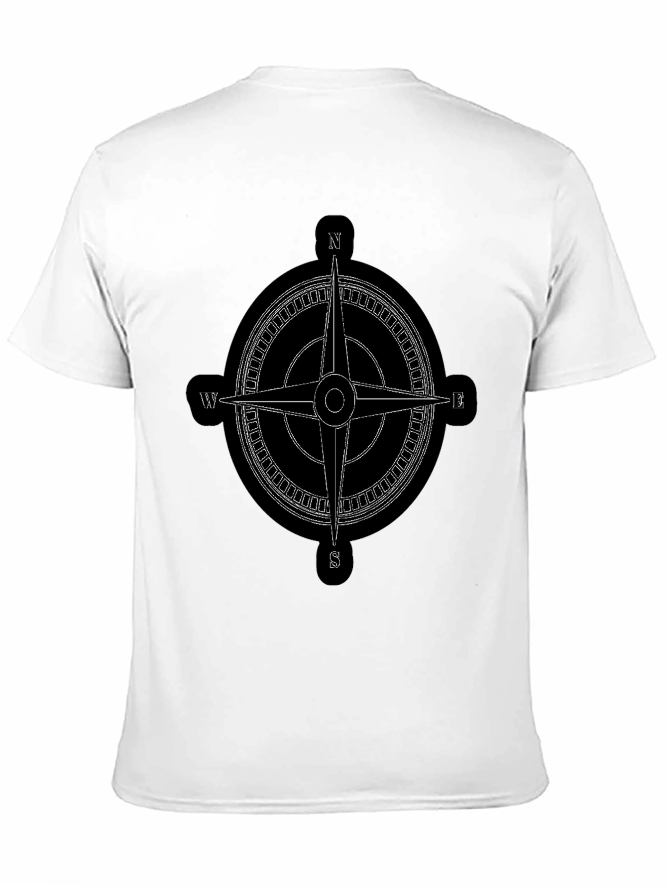 Compass Rose Graphic Tee - Black Cotton T-Shirt