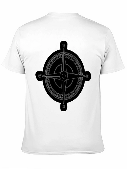 Compass Rose Graphic Tee - Black Cotton T-Shirt