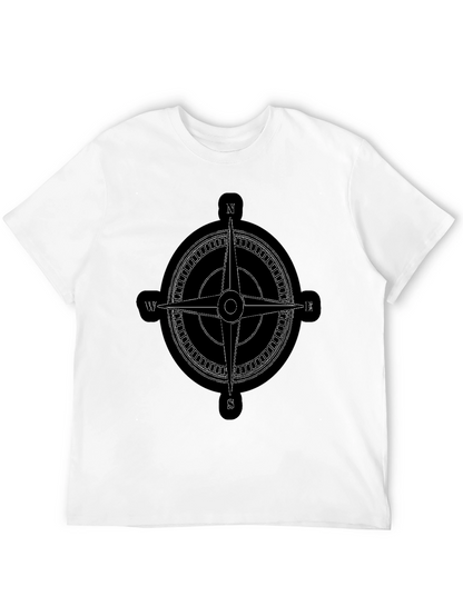 Compass Rose Graphic Tee - Black Cotton T-Shirt