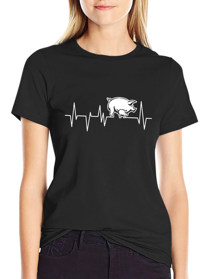 Pig Heartbeat T-Shirt - Farm Animal Tee