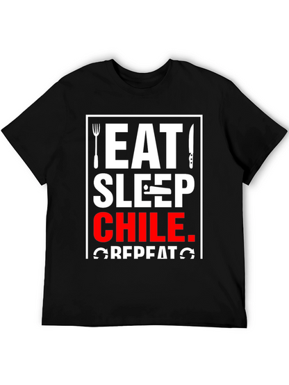 Eat Sleep Chile Repeat Black T-Shirt