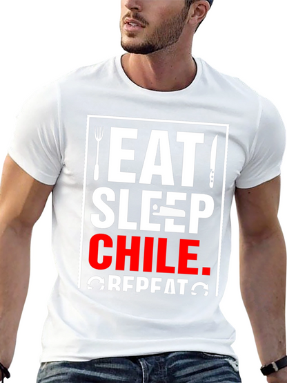 Eat Sleep Chile Repeat Black T-Shirt