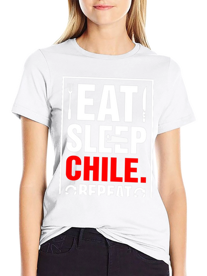 Eat Sleep Chile Repeat Black T-Shirt