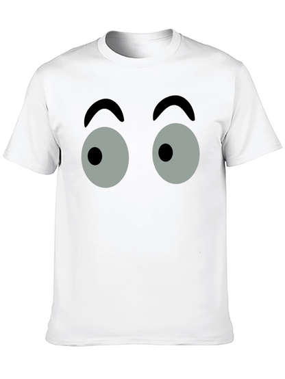Googly Eyes Black T-Shirt Cartoon Design