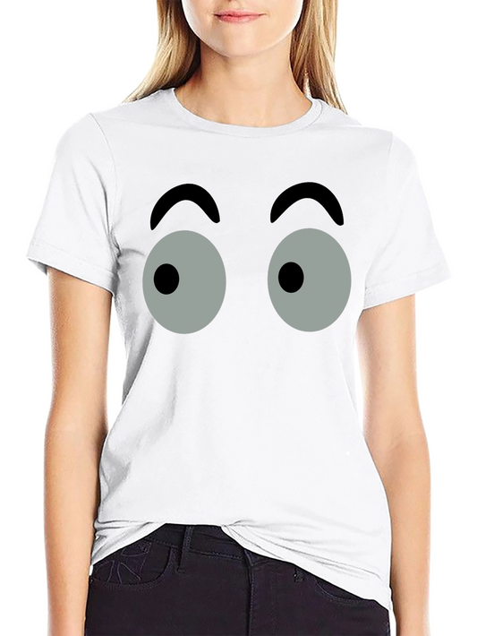 Googly Eyes Black T-Shirt Cartoon Design