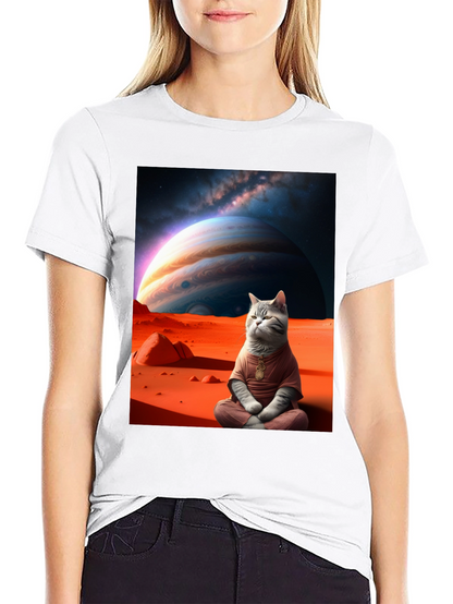 Zen Cat in Space Graphic Tee
