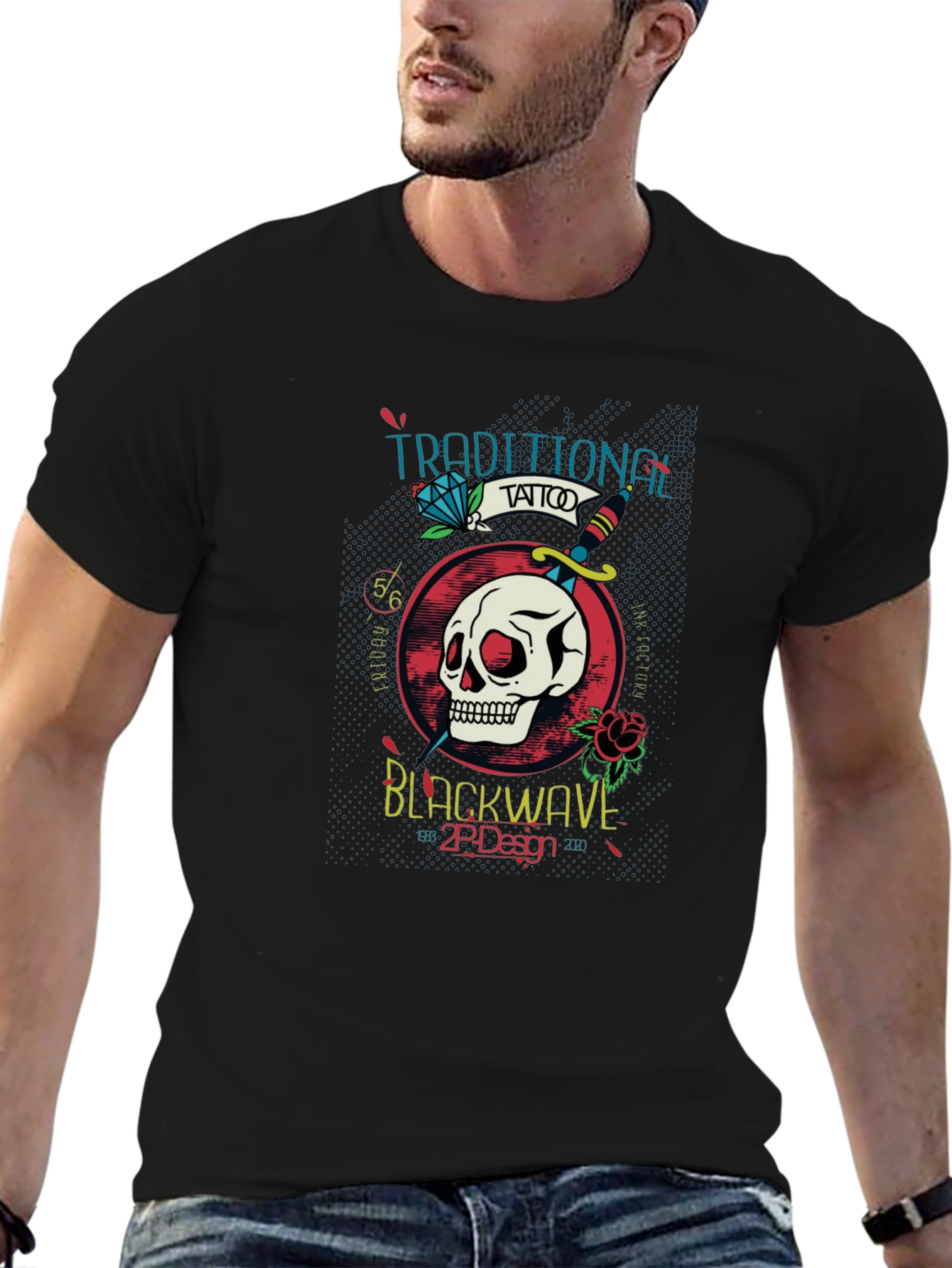 Traditional Tattoo Style Graphic T-Shirt
