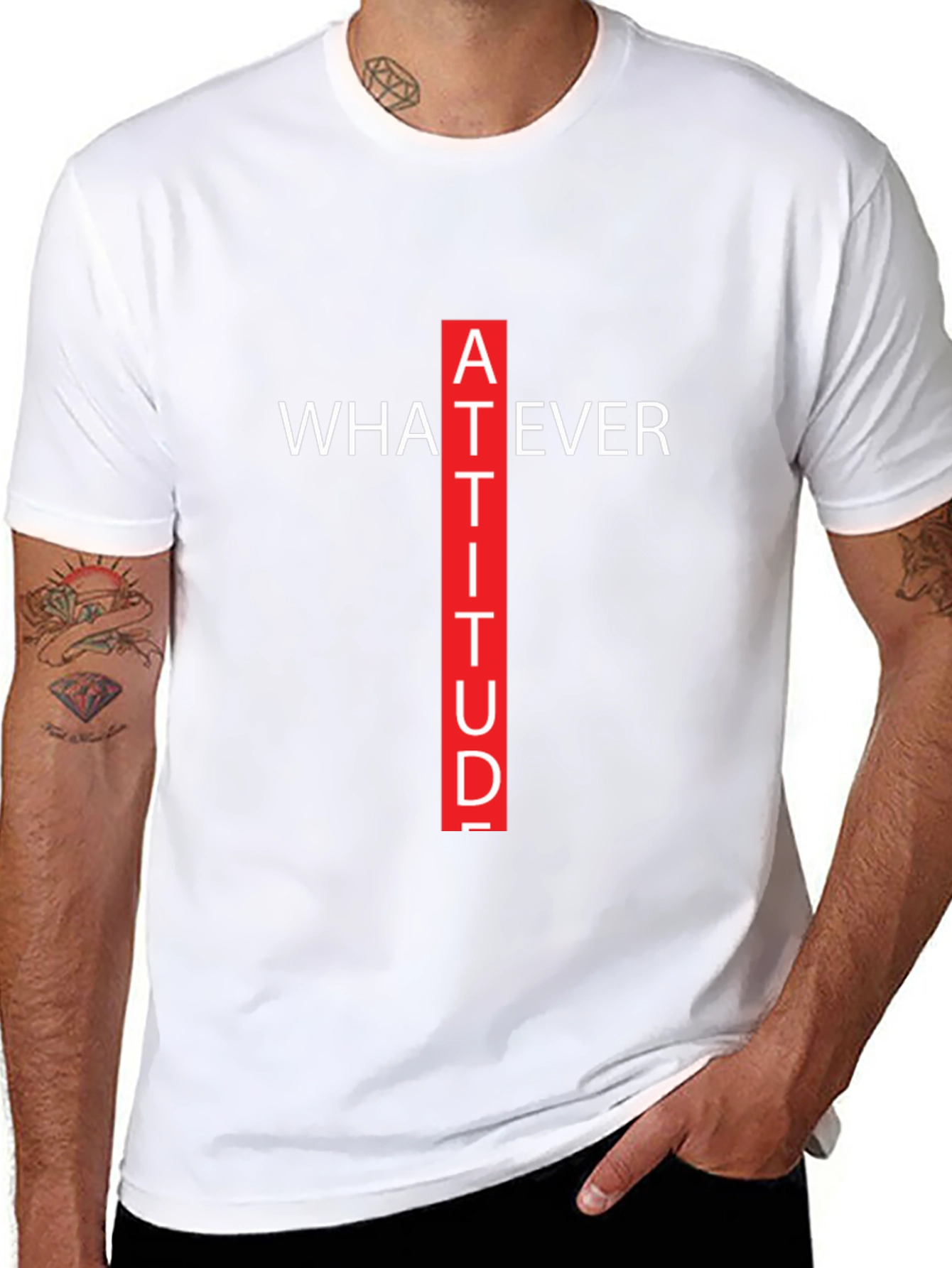 Attitude Graphic Tee - Whatever Crew Neck T-Shirt