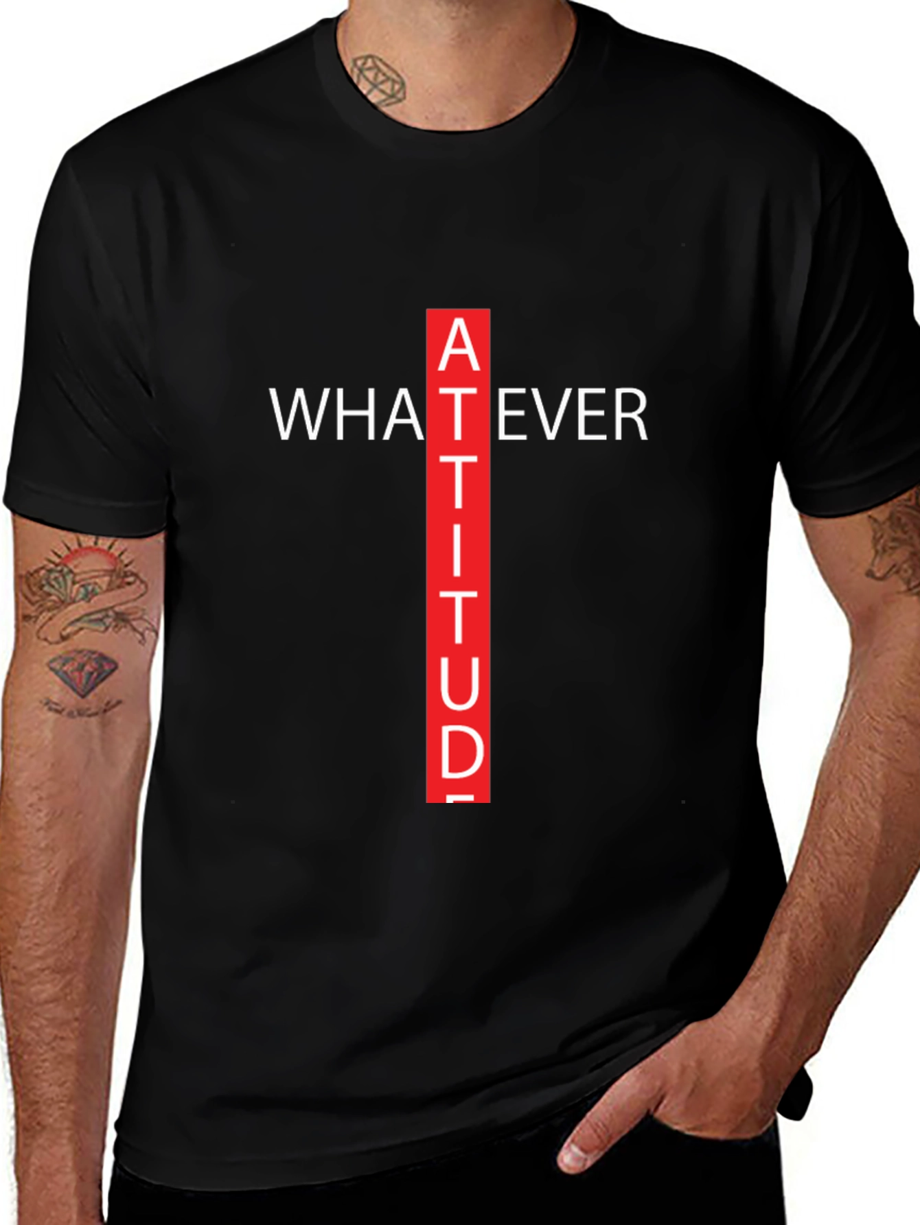 Attitude Graphic Tee - Whatever Crew Neck T-Shirt