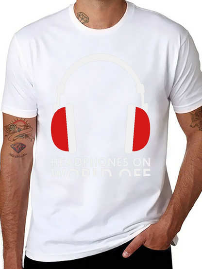 Headphones On World Off Graphic Tee