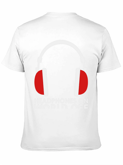 Headphones On World Off Graphic Tee