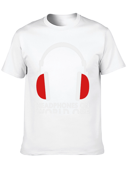 Headphones On World Off Graphic Tee