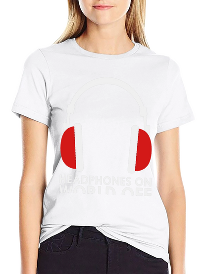 Headphones On World Off Graphic Tee