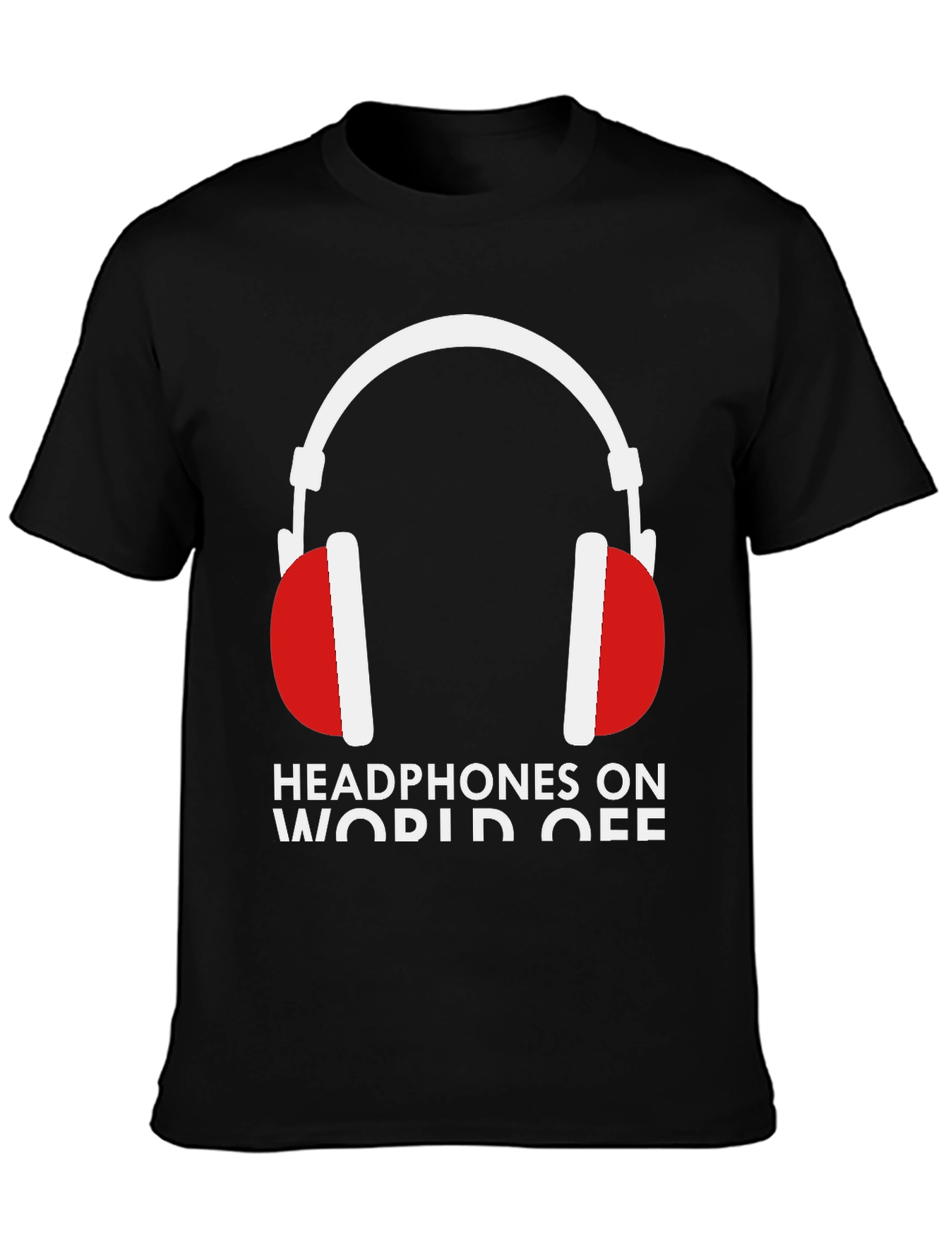 Headphones On World Off Graphic Tee