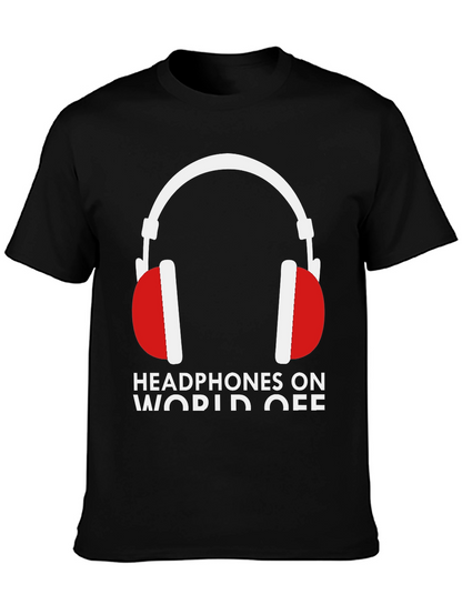 Headphones On World Off Graphic Tee