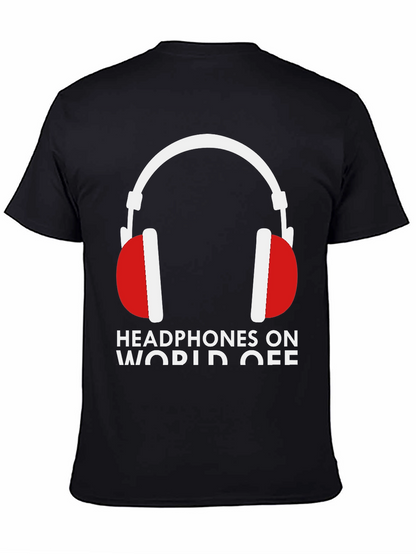 Headphones On World Off Graphic Tee