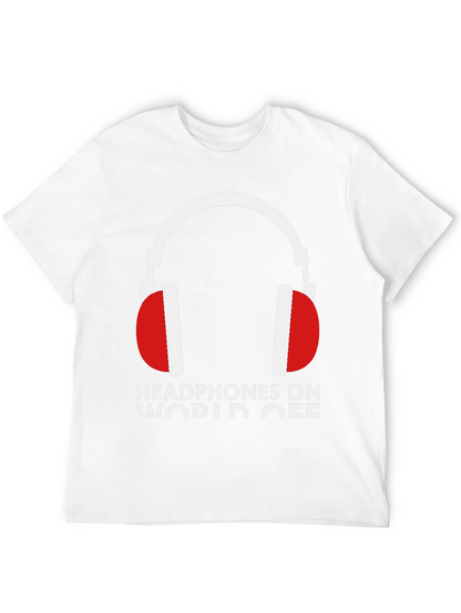 Headphones On World Off Graphic Tee