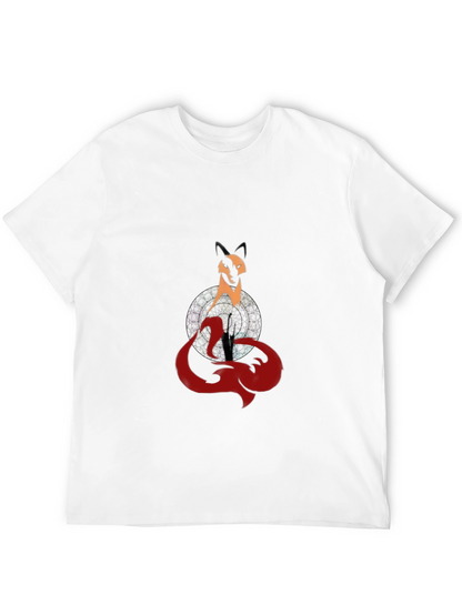 Mystic Fox Graphic Tee - Stylish Mens Black T-Shirt