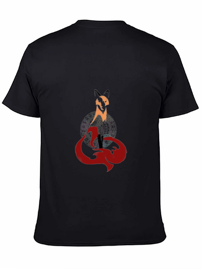 Mystic Fox Graphic Tee - Stylish Mens Black T-Shirt