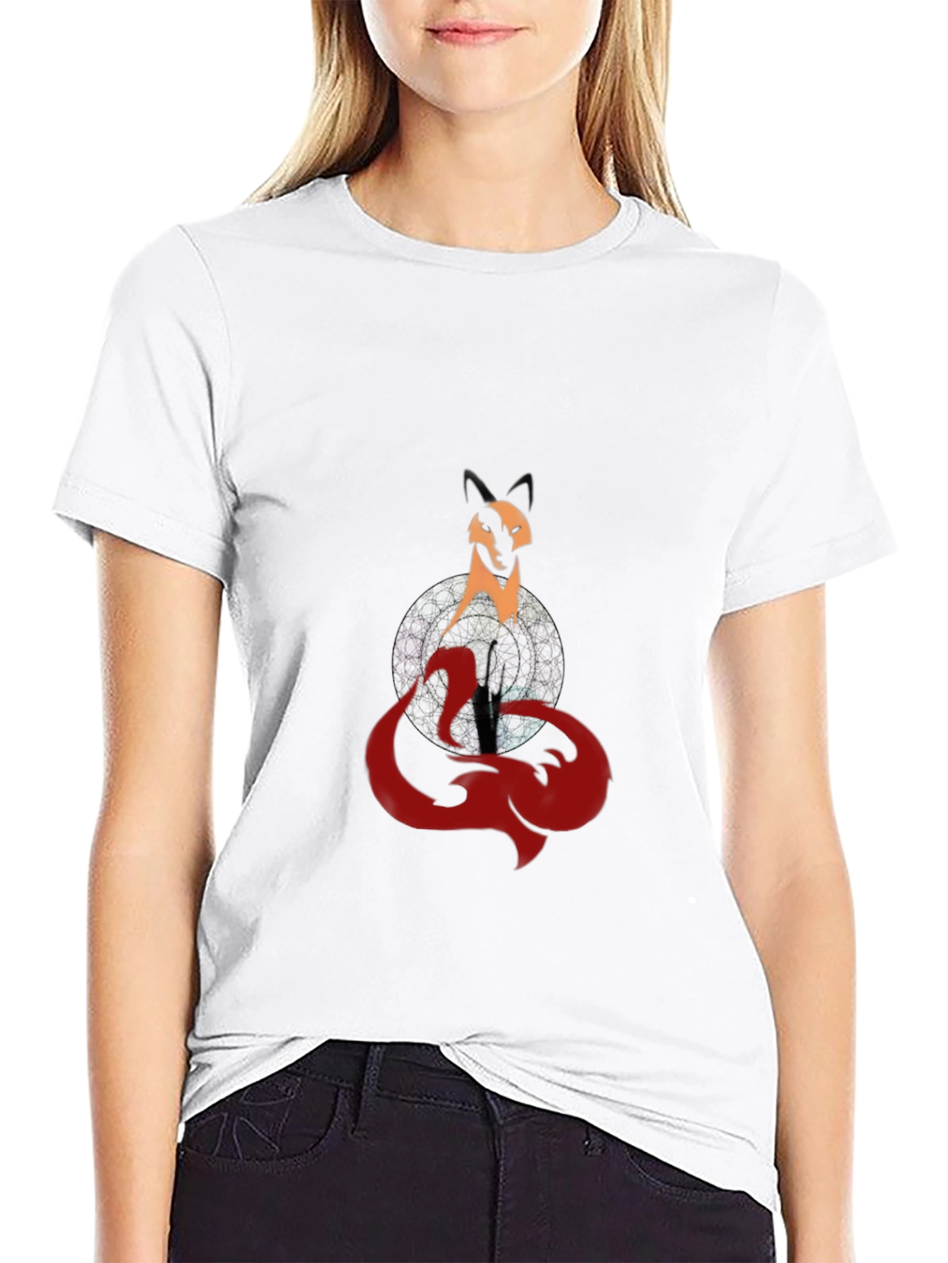 Mystic Fox Graphic Tee - Stylish Mens Black T-Shirt