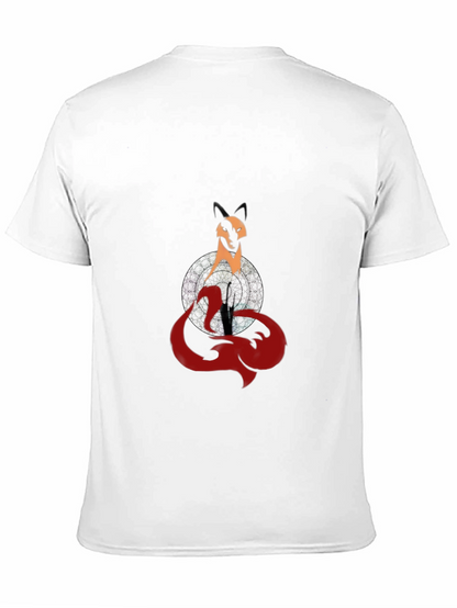 Mystic Fox Graphic Tee - Stylish Mens Black T-Shirt