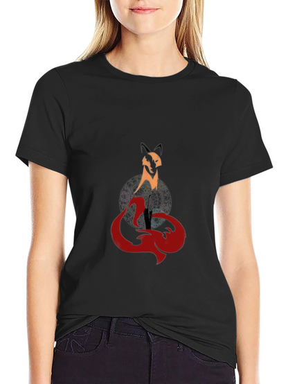 Mystic Fox Graphic Tee - Stylish Mens Black T-Shirt