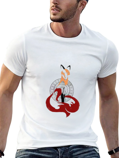 Mystic Fox Graphic Tee - Stylish Mens Black T-Shirt