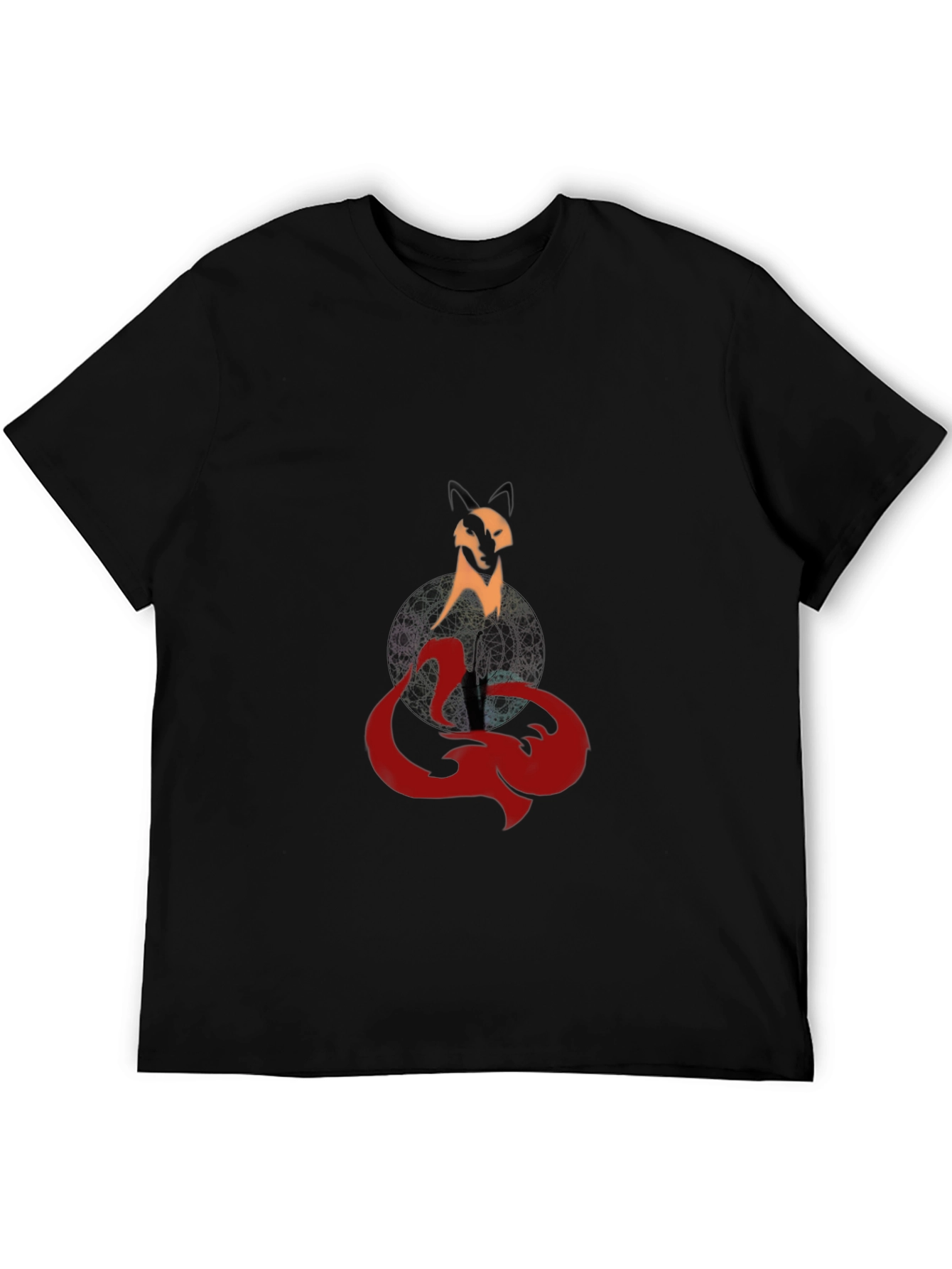Mystic Fox Graphic Tee - Stylish Mens Black T-Shirt