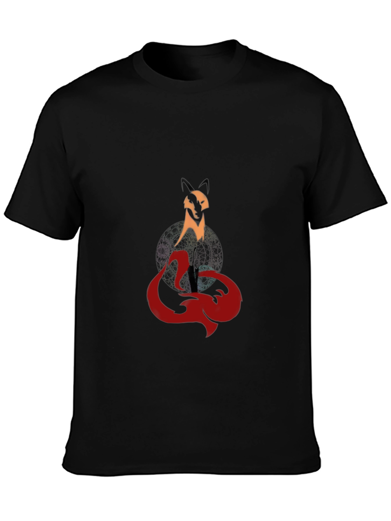 Mystic Fox Graphic Tee - Stylish Mens Black T-Shirt