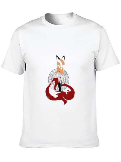 Mystic Fox Graphic Tee - Stylish Mens Black T-Shirt