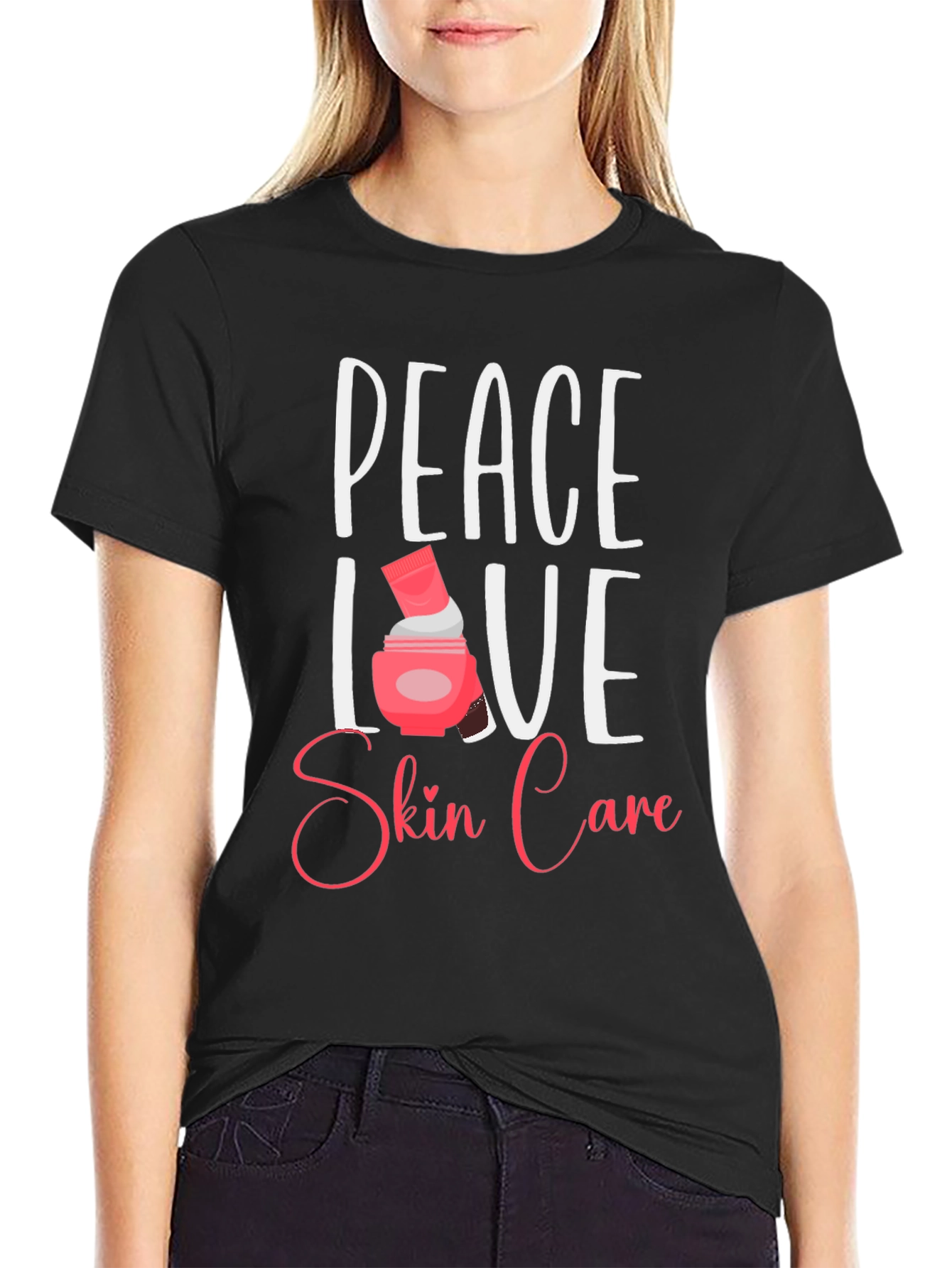 Peace Love Skin Care Black T-Shirt