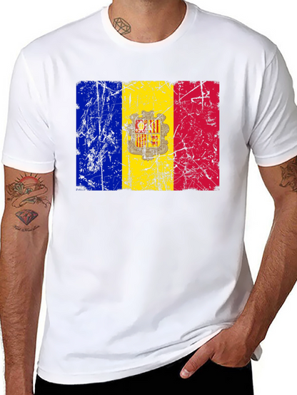 Andorra Flag T-Shirt - Distressed Design