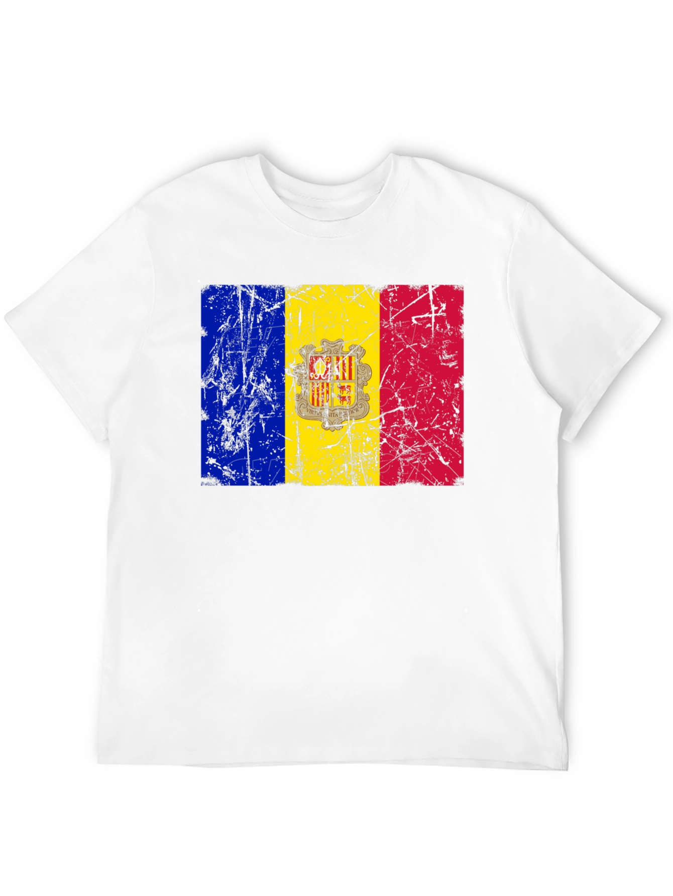 Andorra Flag T-Shirt - Distressed Design
