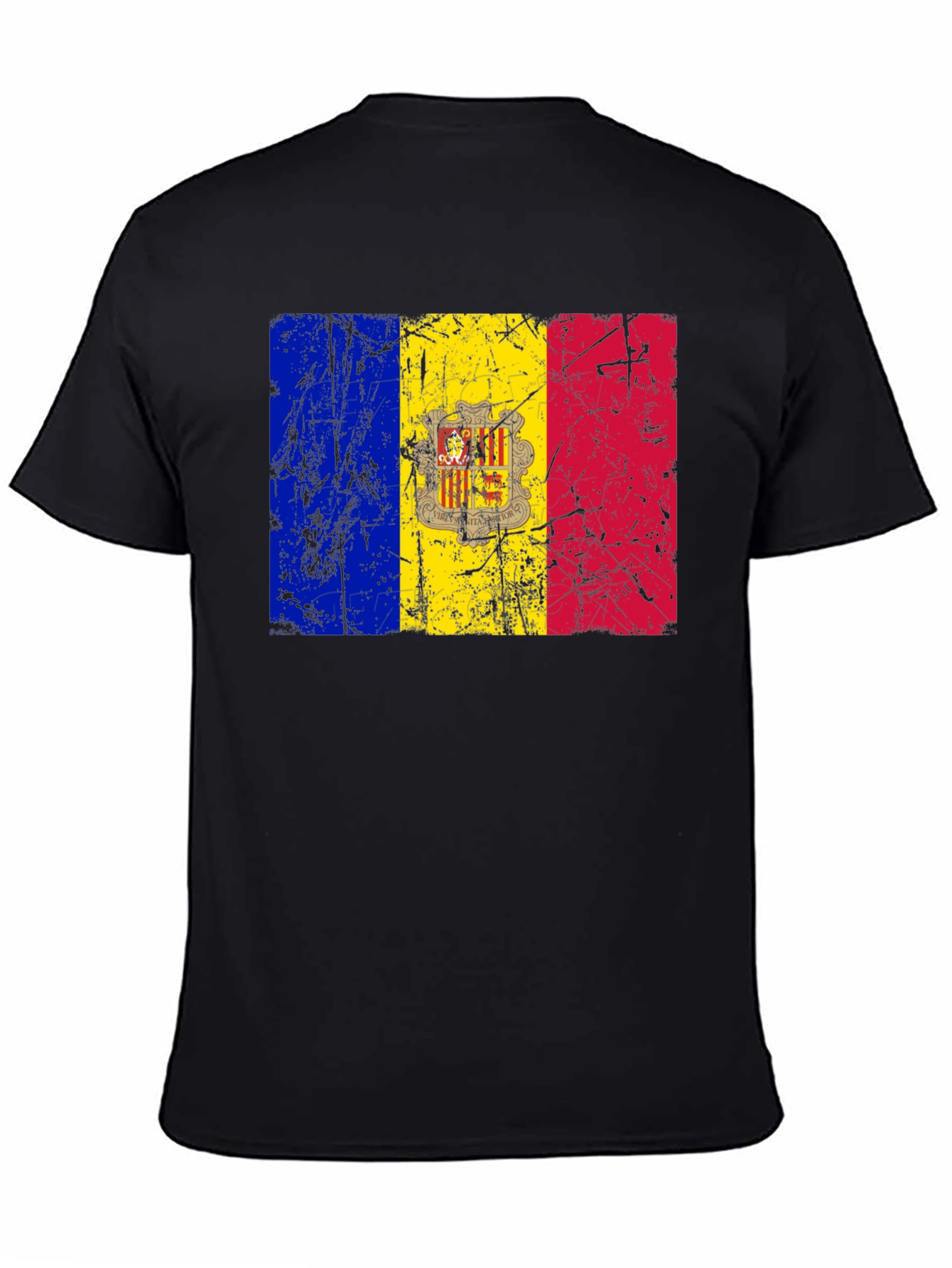 Andorra Flag T-Shirt - Distressed Design