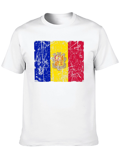 Andorra Flag T-Shirt - Distressed Design