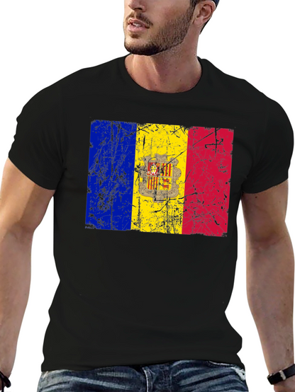 Andorra Flag T-Shirt - Distressed Design